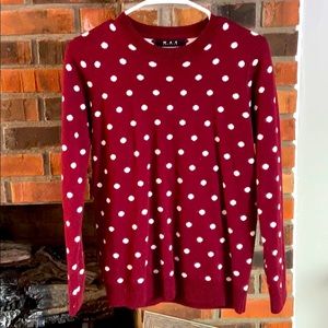 Maroon/white polka dot sweater